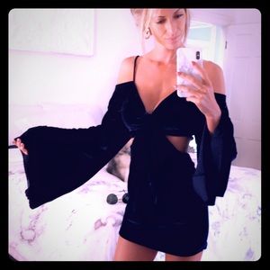 Rat and Boa Midnight Blue Velvet Dress